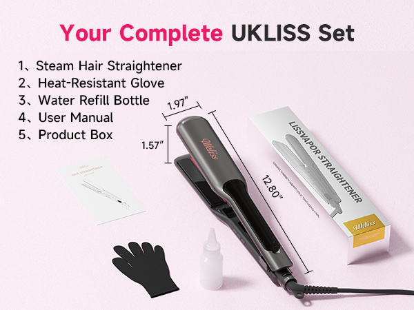 water steam flat iron hair straightener