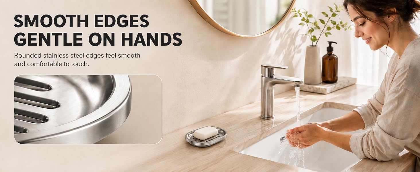 stainless steel metal soap dish for bathroom