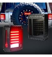 LordandLand J-eep JK Smoke Lens LED Tail Lights with Rear Brake Turn Signal & Reverse Lighting Fu...