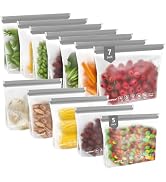 IDEATECH Sandwich Food Storage Bags, BPA Free PEVA Reusable Gallon Freezer Bags, Reusable Sandwic...