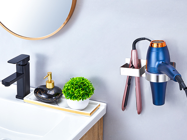 blow dryer and curling iron holder wall mounted