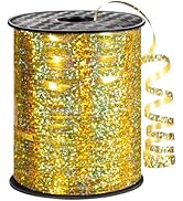 Gold Curling Ribbon 600 Yards 1/5 Inch Balloon String Ribbon Metallic Ribbons for Gift Wrapping A...