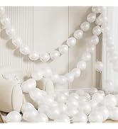 Adeyoo Pearl White Linking Balloons, 100PCS 6 Inch Quick Link Latex Balloons for Balloon Wall, He...