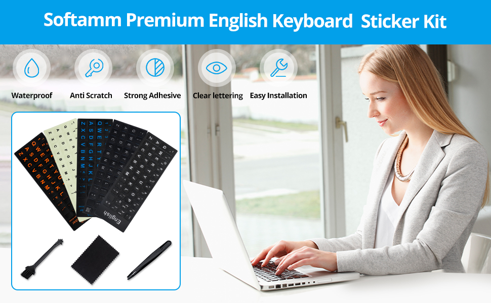 Premium English Keyboard Sticker kit
