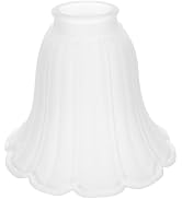 UKCOCO Vintage European Glass Lamp Shade Replacement, Frosted Flower Shape, 5.70 X 5.51 Inch, Whi...