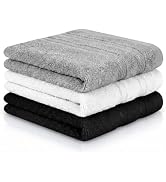 ZHAYAO 3 Pack 100% Cotton Wash Cloths, 13 x 13 inch Highly Absorbent and Soft Feel Fingertip Towe...