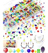 1076PCS FIVEIZERO Glass Beads for Jewelry Making, Assorted Colorful Rainbow Craft Crystal Beads, ...