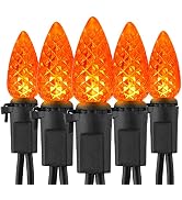 ODEETRONIC Halloween Orange Lights, 16.3ft 50 LED C3 Orange String Lights, 120V UL Certified Hall...
