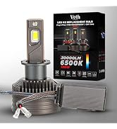 Veth H101 PRO H3 Replacement Fog Light Bulbs, 6500K Cool White, 130W 30000LM Mini Size, Turbo Fan...