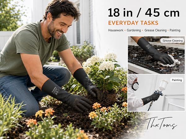 Waterproof Gloves for Industrial Cleaning, Gardening