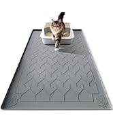 Motsamla Cat Litter Mat, Extra Large 40"x28" Silicone Mat for Litter Box, Waterproof & Non-Slip R...