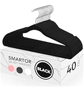 Smartor Velvet Hangers 40 Pack, Non Slip Clothes Felt Hanger Heavy Duty for Coat, Premium Slim Sp...
