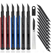 DOWELL Utility Knife Box Cutter Retractable Hobby Knife 6-Piece with 20-Piece 9mm Snap-Off Blades...