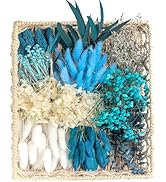 DIY Natural Dried Flower Set, Blue Bulk Dried Flowers with Stems, Handmade Dried Flower Ideas, Do...