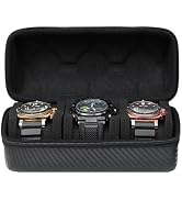 CAIOVSE Watch Travel Case,3 Slots Watch Storage Box for Men,Hard Watch Organizer With Removable S...