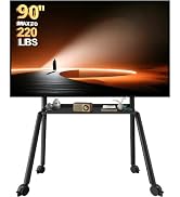 Perlegear Rolling TV Stand for 42?–90? TVs up to 220 lbs, Four Leg Heavy Duty TV Stand with Locka...