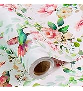 Yarcony Gift Wrapping Paper Roll - 17 Inch X 33 Feet - Romantic Pink Flower and Birds Design Girl...