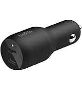 Belkin 36-Watt Dual-USB Car Charger - Power Delivery 2 18W USB-C Ports with PPS Charging Apple iP...