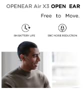 Open Ear Headphones with Mic, 32g Bluetooth Headset with Microphone, Dual Connect Bluetooth 6.0 w...