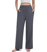 iniber Women's Wide Leg Casual Loose Lounge Pants Yoga Sweatpants High Waisted Comfy Pajama Flowy...