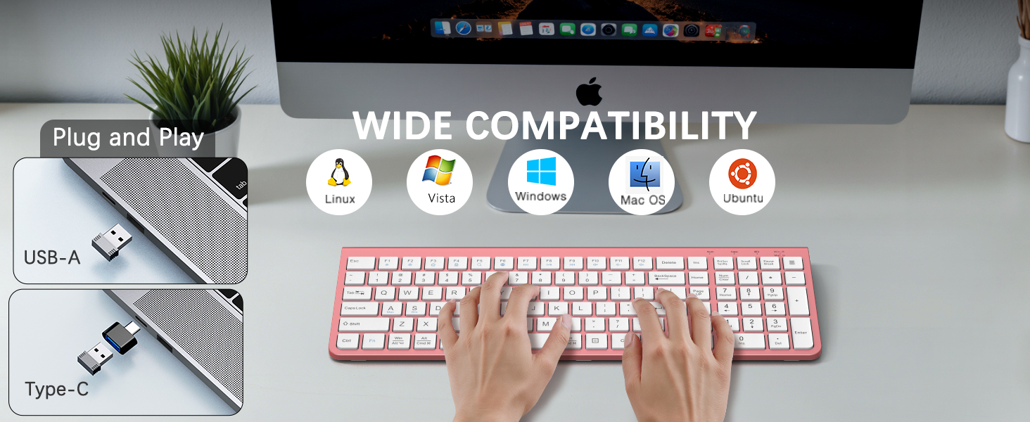 pink wireless keyboard