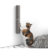 xympo 18" Compact Wall Mounted Cat Scratcher, Sisal Scratching Post - Grey