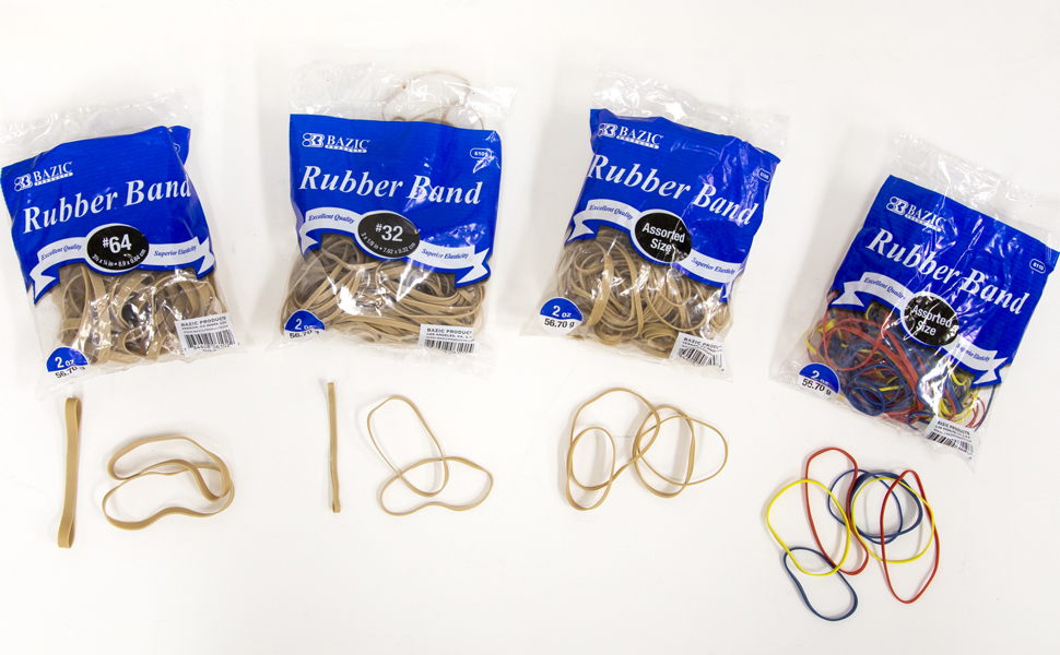 BAZIC 2 Oz./ 56.70 g Assorted Sizes Rubber Bands