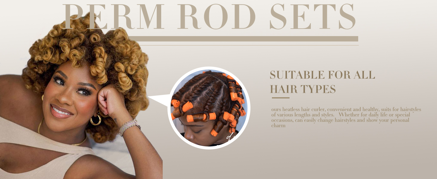 Perm Rod Set Heatless Hair Curler Overnight Hair Curling Set for All Hair Types, No Heat Curlers