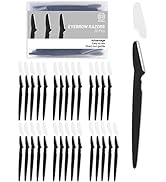 Eyebrow Razor for Women, 30 Pcs Dermaplane Razor for Women Face, Multipurpose Black Face Razors f...