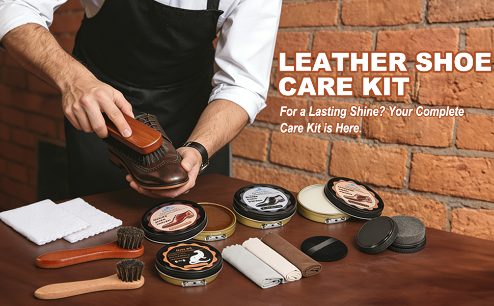 15pcs leather shoe care kit