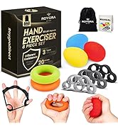 roygra Hand Exerciser, Finger Strengthener, Different Resistance Kit - 8 Pack