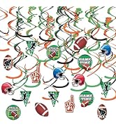 HonuGoGo 18-Piece Football Hanging Swirl Decorations – Double Swirls with Touchdown, Helmets, and...