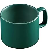 VOBAGA Coffee Cup with Flat-Bottom, 11 oz Coffee Mug (Green)