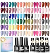 COSCELIA 40PCS Gel Nail Polish Set 36 Colors Gel Polish Set with Glossy Matte Sliver Top Coat Nud...