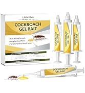 Roach Gel Bait, 4 Tubes x 10g, Indoor Cockroach Bait for Home, Plant-Based Roach Killer Gel for G...