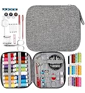 JUNING Sewing Kit with Case Portable Sewing Supplies for Home Traveler, Adults, Beginner, Emergen...
