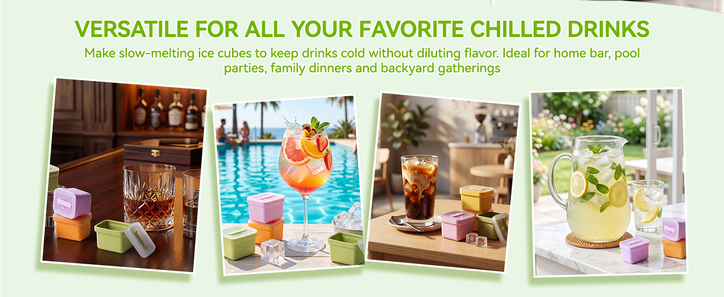 Silicone Ice Cube Molds Set of 6