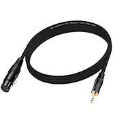 Menewstart 3.5mm to XLR Female Cable 6.6FT, Unbalanced 1/8 Mini Jack TRS Stereo Male to XLR Micro...