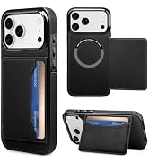 iMangoo for iPhone 18 17 Pro Wallet Card Holder Case for MagSafe Black | Slim Fit PU Leather Flip...