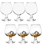ZOOFOX 6 Pack 12 oz Snifter Whiskey Glasses, Brandy Glasses for Spirits, Clear Cognac Stemmed Gla...