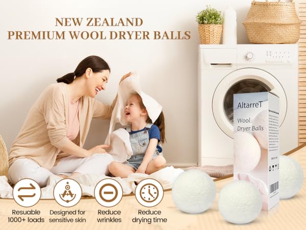 100% New Zealand Wool Natural Fabric Softener Wool Dryer Balls
