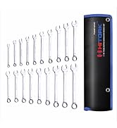 Hitork 19-Piece Combination Wrench Set, Metric sizes (6–24mm), Cr-V Steel, Mirror Chrome Finish, ...