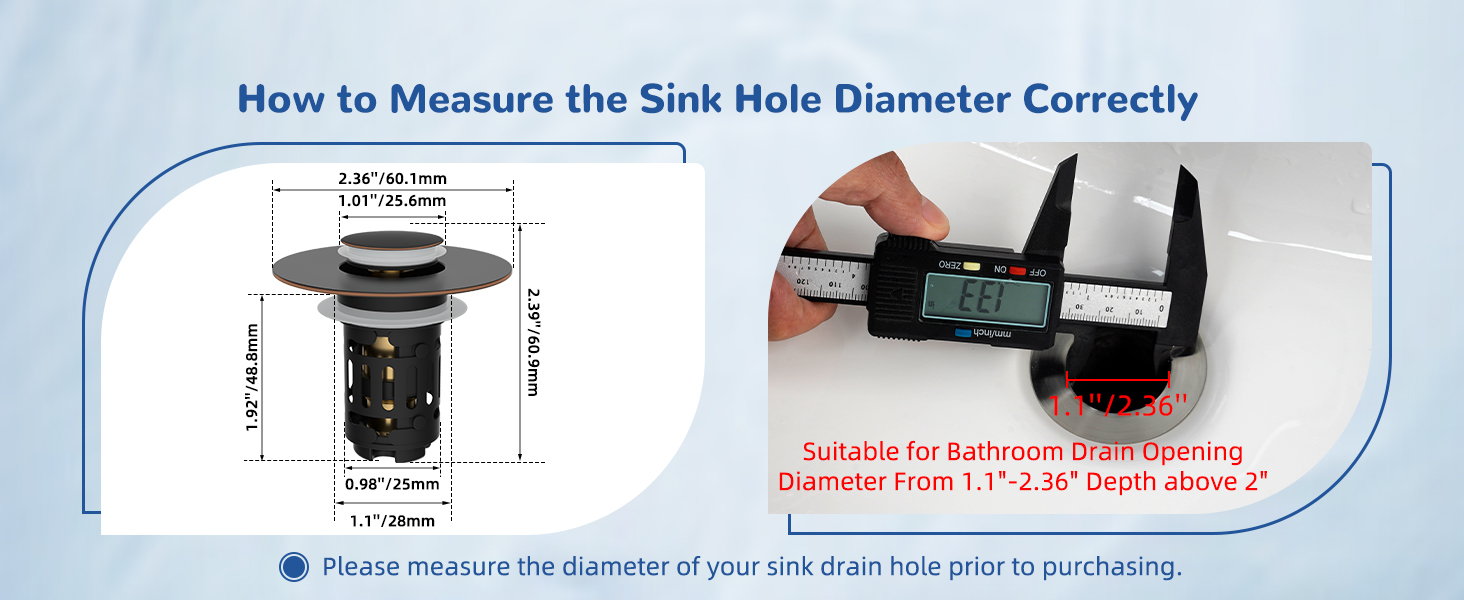 universal bathroom sink stopper