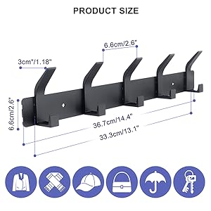 wall coat rack with hooks
