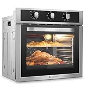 Wall Ovens 24 inch Electric, AMZCHEF 24 inch Wall Oven, 2200w Single Wall Oven with 6 Cooking Mod...