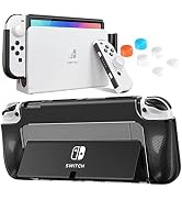 HEYSTOP Switch OLED Case Dockable Compatible with Nintendo Switch OLED Model 2021, TPU Protective...