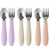 ASOMIC 316 Stainless Steel Cutlery Set With Food-grade Silicone Handle For Toddlers and Kids, 6 P...