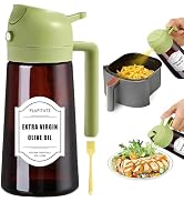 PLAPITATE 16oz Oil Sprayer for Cooking, Light-Blocking Oil Dispenser for Kitchen, Dark Amber Glas...