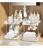 Sevenblue 2 Pack Multi-Purpose Bathroom Under Sink Organizers and Storage, 2-Tier Stackable bathr...