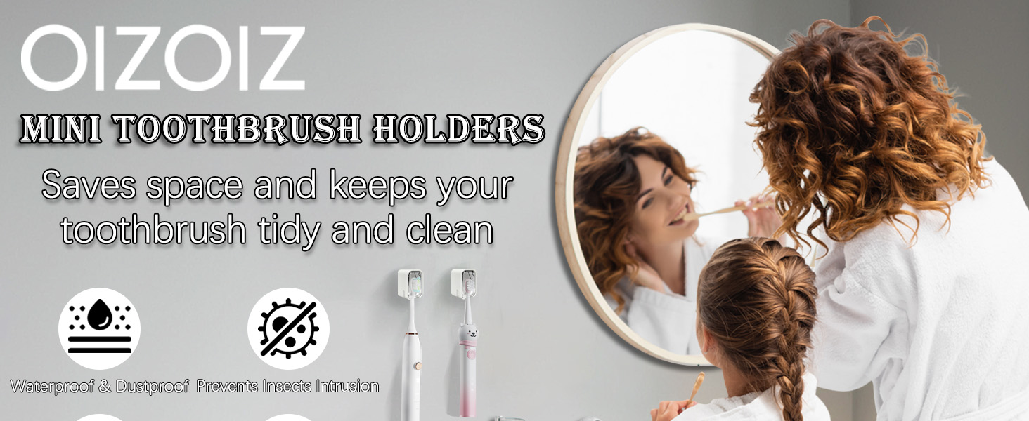 Toothbrush Holders for Bathrooms, Single Slot Toothbrush Holder Wall Mounted with Cover for Shower
